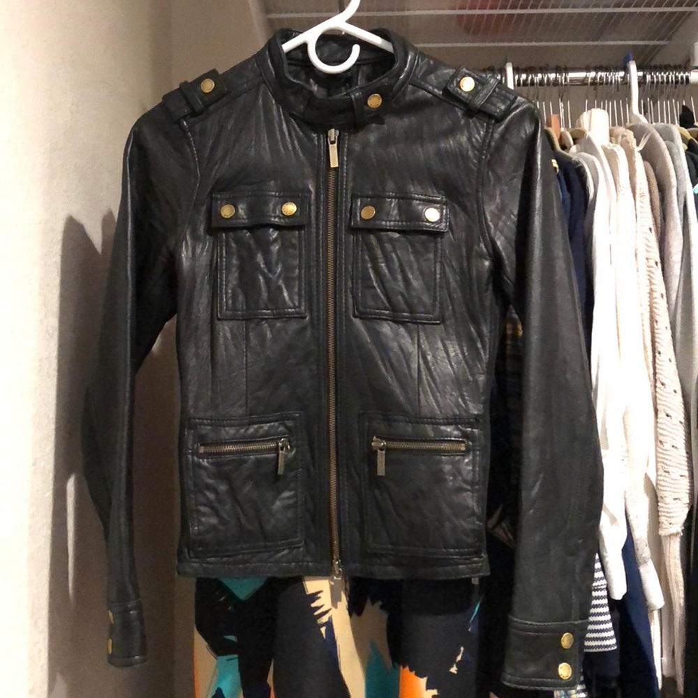 MICHAEL Michael Kors Black Leather Jacket P (Real Leather!!!)